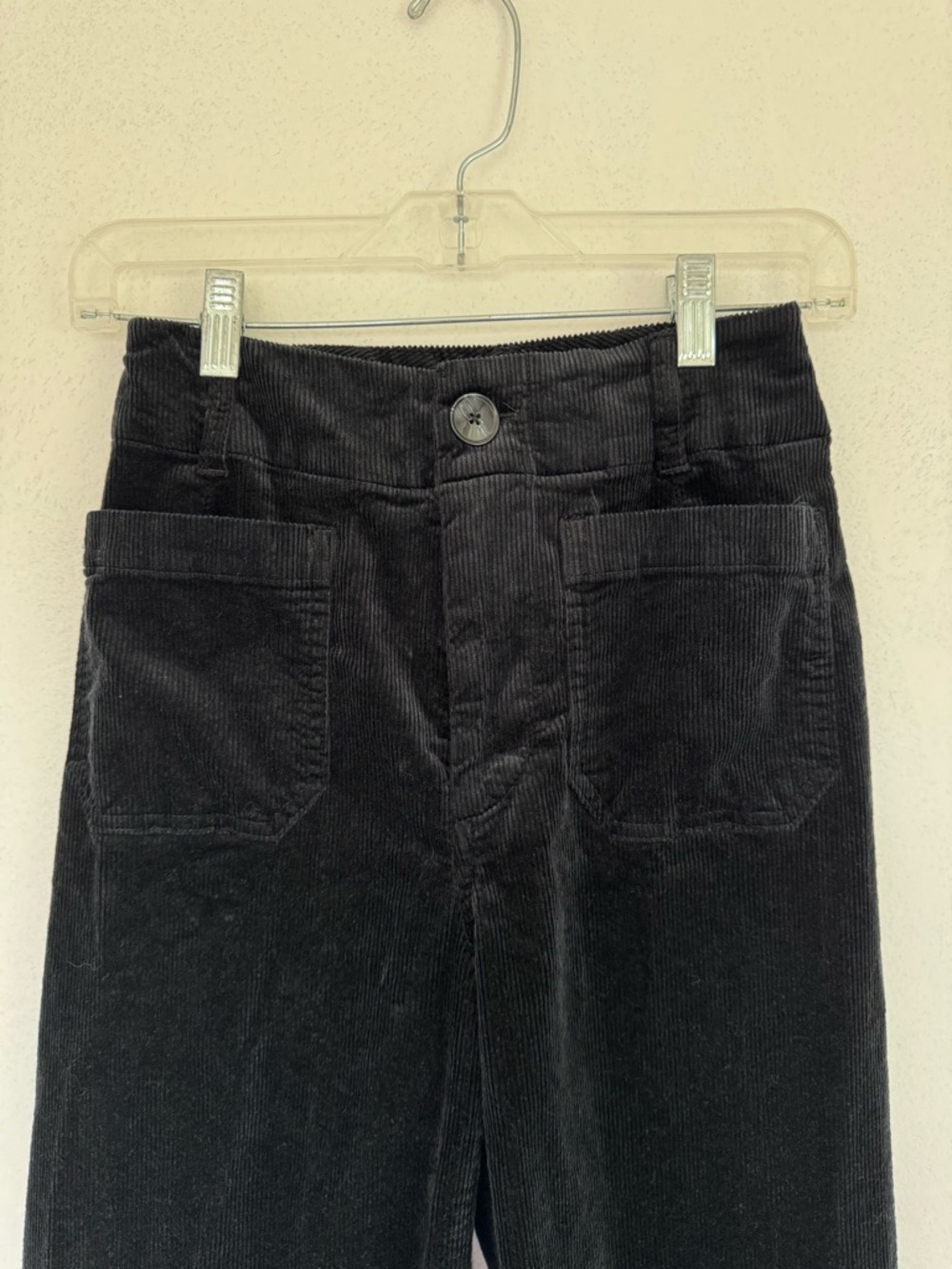Anthropologie Maeve Colette Corduroy Full Length Wide-Leg Pants Black size 25 - Picture 6 of 10